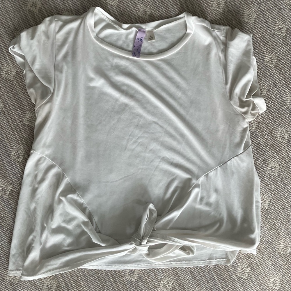 White Front Tie Shirt